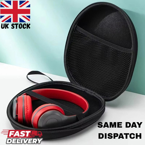 Black headphone storage bag - black,