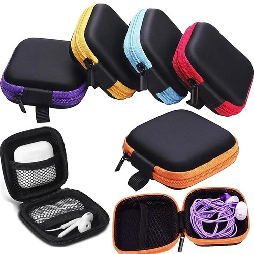 Black headphone storage bag - black,