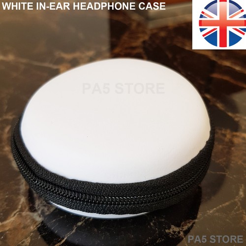 White ear headphone earbuds - white,