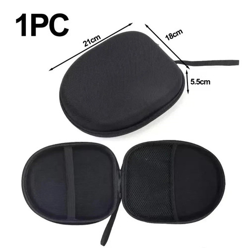 Black headphone storage bag - black,