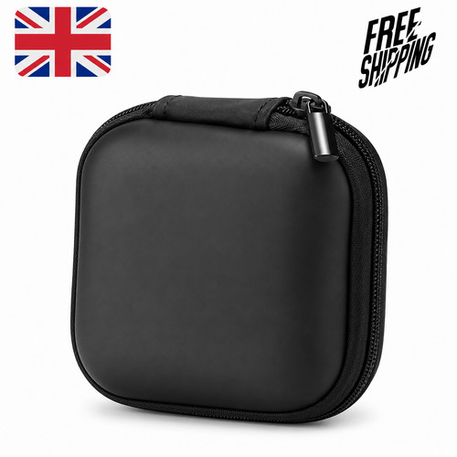Black headphone storage bag - black,