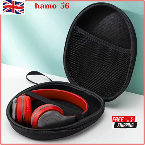 Black headphone storage bag - black,