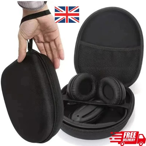 Black headphone storage bag - black,