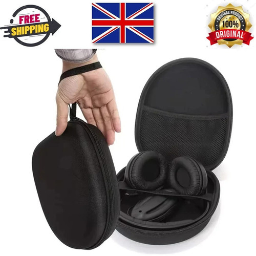 Black headphone storage bag - black,