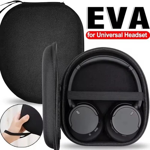 Black headphone storage bag - black,