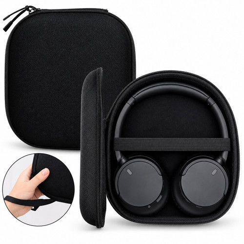 Black headphone storage bag - headphone,