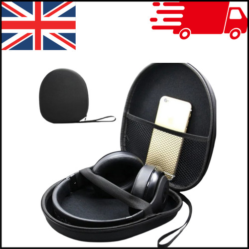Black headphone storage bag - black,
