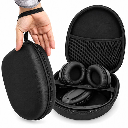 Black headphone storage bag - black,