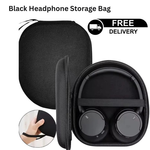 Black headphone storage bag - headphone,