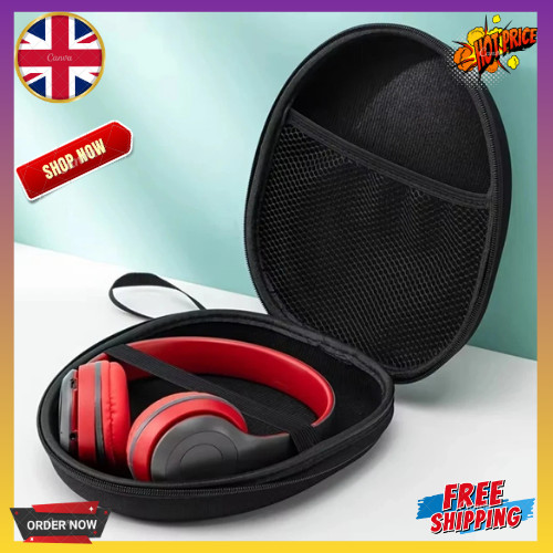 Black headphone storage bag - storage,