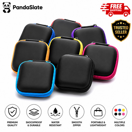 Black headphone storage bag - headphone,