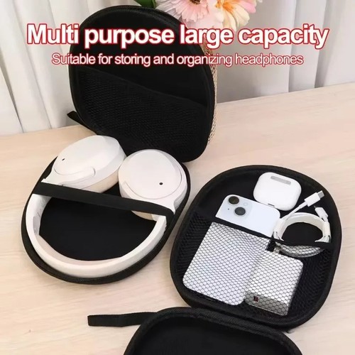 Black headphone storage bag - black,